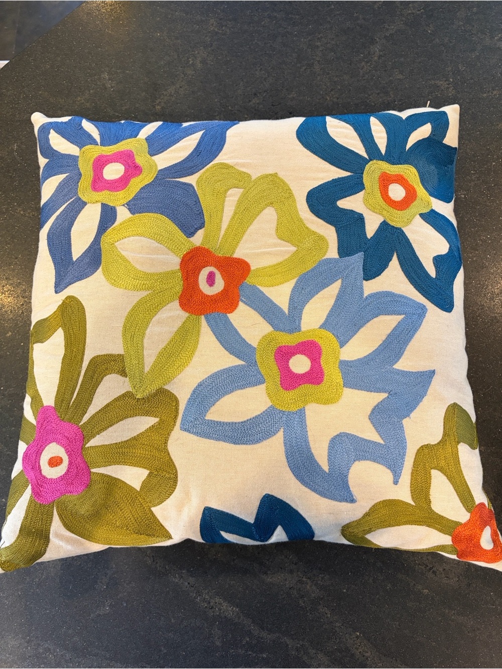 Crate & Barrel Decorative Floral Accent Pillow - Multicolor